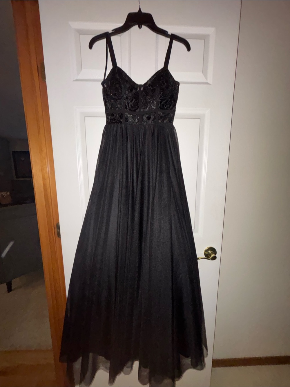 Betsey Johnson Black Spaghetti Strap Maxi Dress